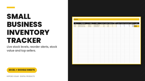 Small Business Inventory Tracker (Excel & Google Sheets) cover