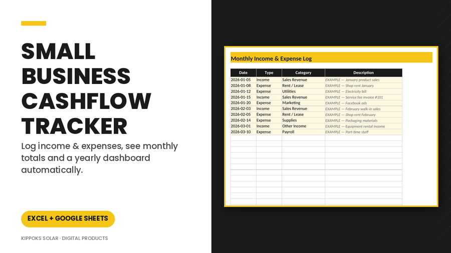 Small Business Cashflow Tracker cover
