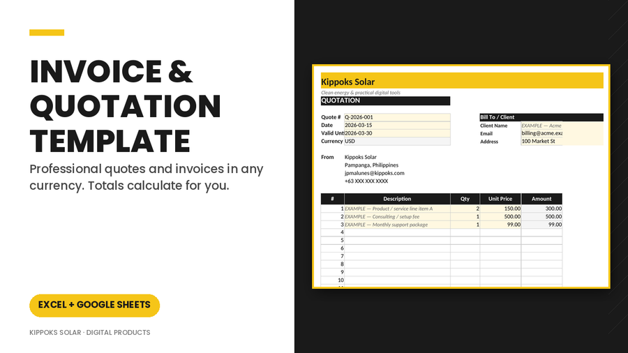 Invoice & Quotation Template cover