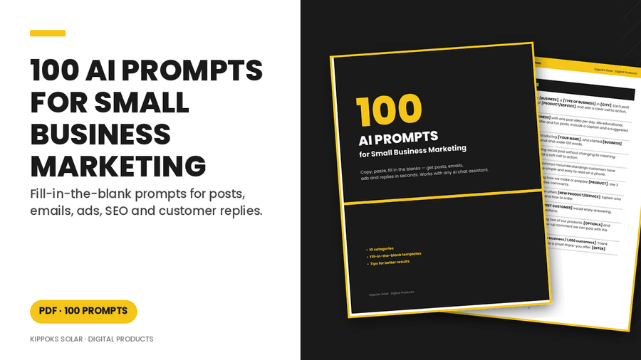 100 AI Prompts for Small Business Marketing (PDF) cover